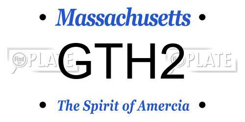 GTH2 Massachusetts License Plate