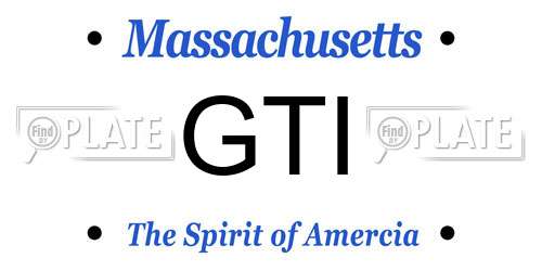 GTI Massachusetts License Plate