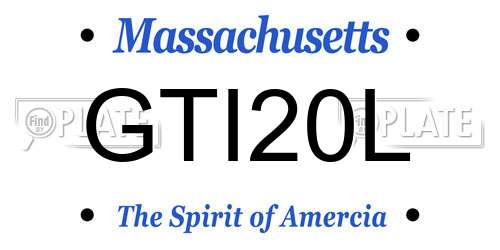 GTI20L Massachusetts License Plate
