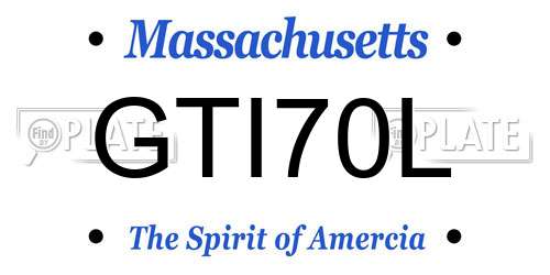 GTI70L Massachusetts License Plate