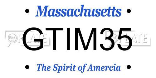 GTIM35 Massachusetts License Plate