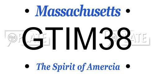 GTIM38 Massachusetts License Plate