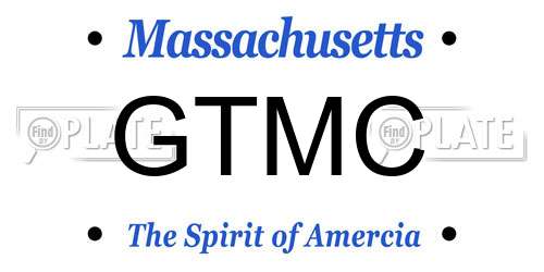 GTMC Massachusetts License Plate