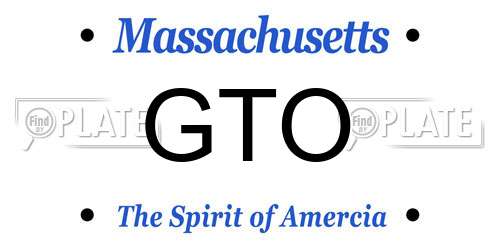 GTO Massachusetts License Plate