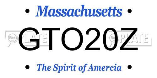 GTO20Z Massachusetts License Plate