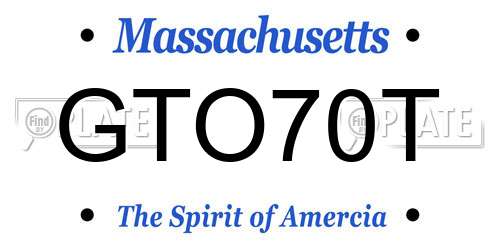 GTO70T Massachusetts License Plate