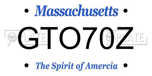 GTO70Z Massachusetts License Plate