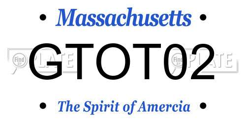 GTOT02 Massachusetts License Plate