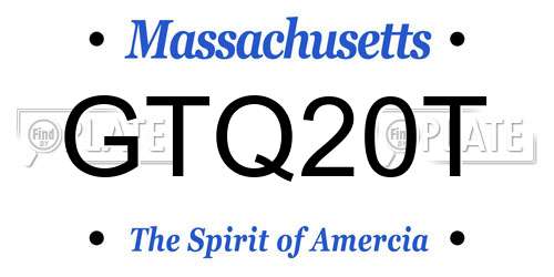 GTQ20T Massachusetts License Plate