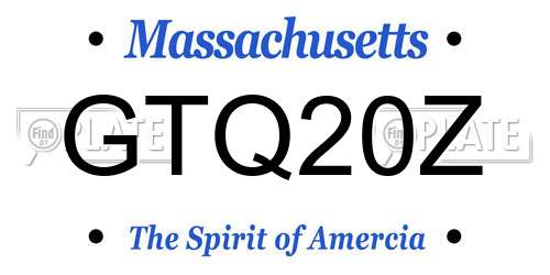 GTQ20Z Massachusetts License Plate