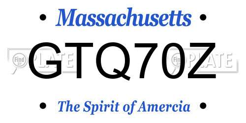 GTQ70Z Massachusetts License Plate