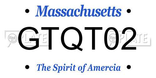 GTQT02 Massachusetts License Plate