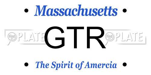 GTR Massachusetts License Plate