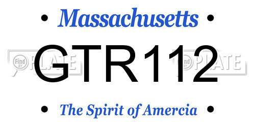 GTR112 Massachusetts License Plate