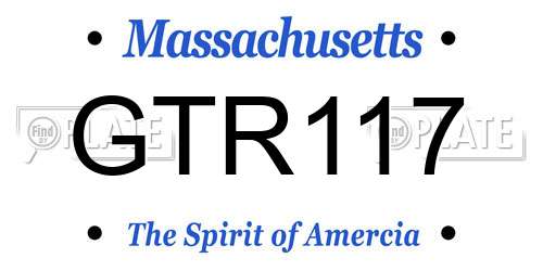 GTR117 Massachusetts License Plate