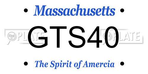 GTS40 Massachusetts License Plate