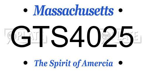 GTS4025 Massachusetts License Plate
