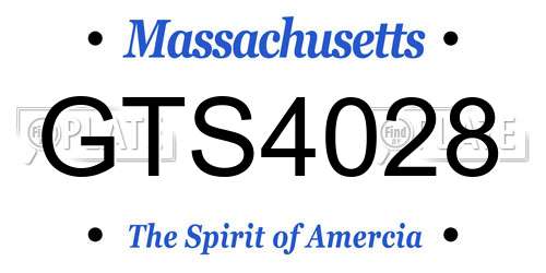 GTS4028 Massachusetts License Plate