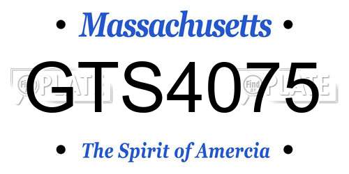 GTS4075 Massachusetts License Plate