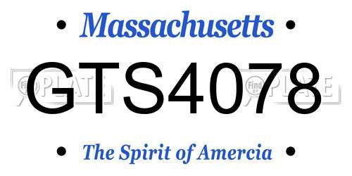 GTS4078 Massachusetts License Plate