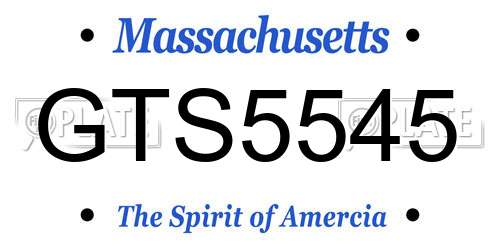 GTS5545 Massachusetts License Plate