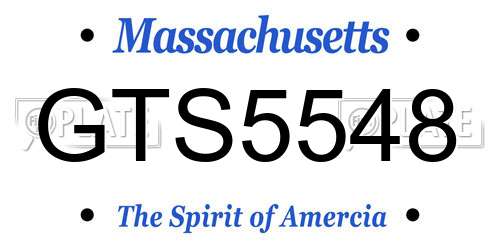 GTS5548 Massachusetts License Plate