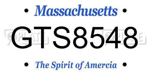 GTS8548 Massachusetts License Plate