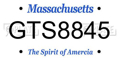 GTS8845 Massachusetts License Plate