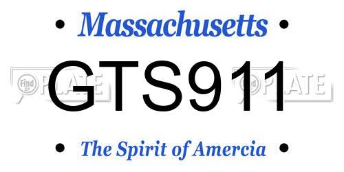 GTS911 Massachusetts License Plate