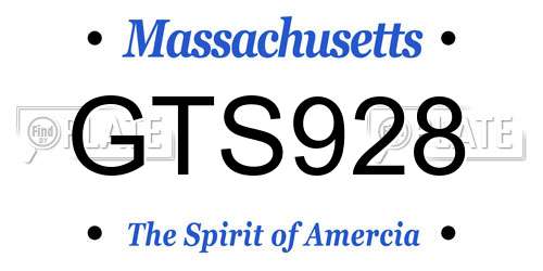 GTS928 Massachusetts License Plate
