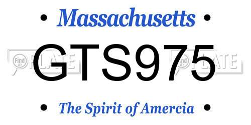 GTS975 Massachusetts License Plate