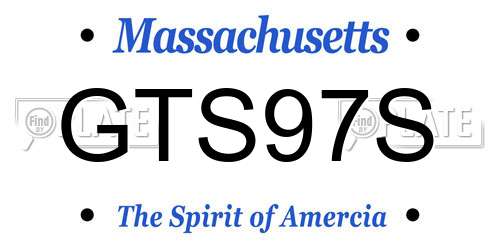 GTS97S Massachusetts License Plate