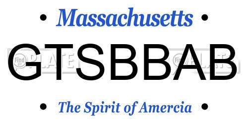 GTSBBAB Massachusetts License Plate