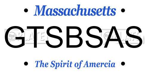 GTSBSAS Massachusetts License Plate