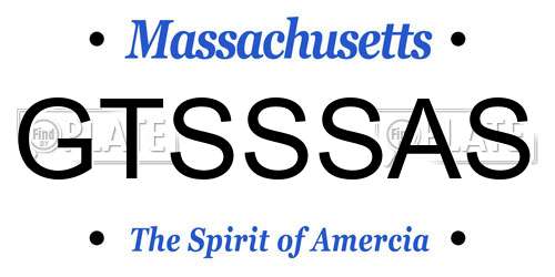 GTSSSAS Massachusetts License Plate