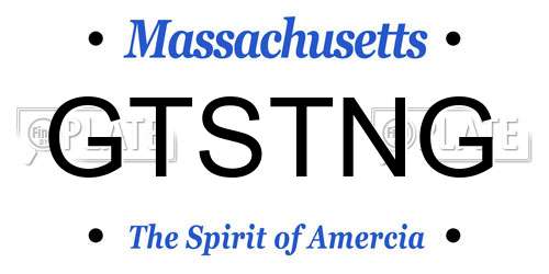 GTSTNG Massachusetts License Plate