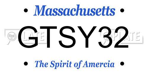 GTSY32 Massachusetts License Plate