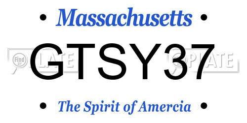 GTSY37 Massachusetts License Plate