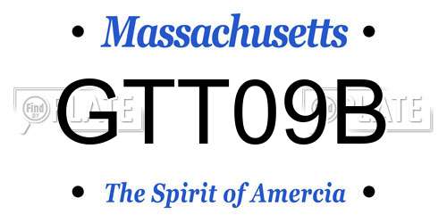 GTT09B Massachusetts License Plate