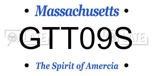 GTT09S Massachusetts License Plate