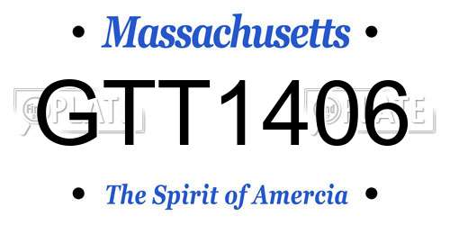 GTT1406 Massachusetts License Plate