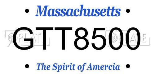 GTT8500 Massachusetts License Plate