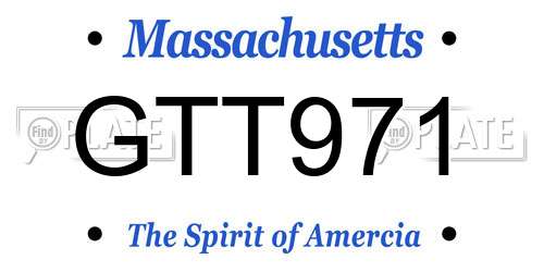 GTT971 Massachusetts License Plate