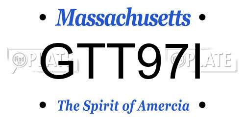 GTT97I Massachusetts License Plate