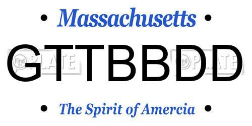 GTTBBDD Massachusetts License Plate