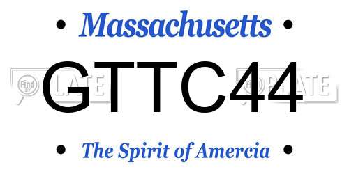 GTTC44 Massachusetts License Plate