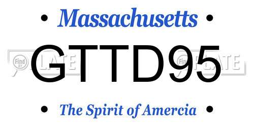 GTTD95 Massachusetts License Plate