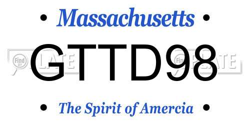GTTD98 Massachusetts License Plate