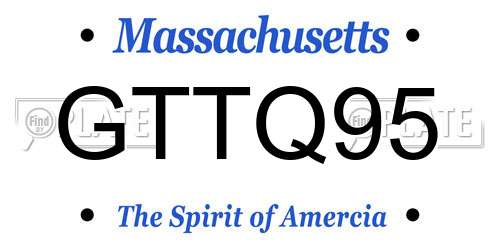GTTQ95 Massachusetts License Plate
