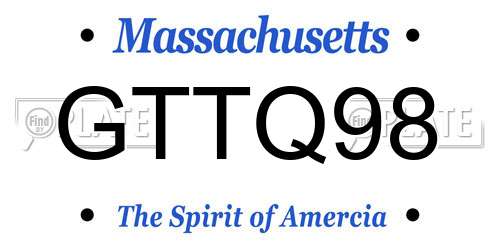 GTTQ98 Massachusetts License Plate